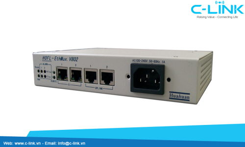 2 E1/T1 over Ethernet Multiplexer Huahuan (H0FL-ETHMUX V802) C-LINK Phân Phối