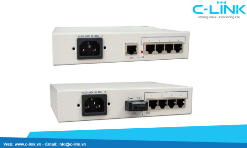 Ethernet Over 4 E1 Converter Huahuan (H0FL-04100/ F04100) C-LINK Phân Phối