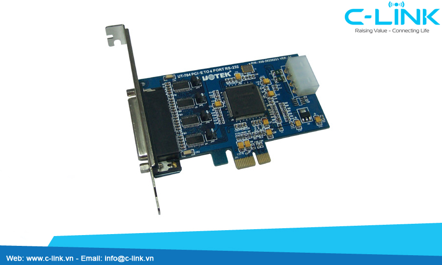 PCI Card Out To 4 Gates RS-232 Industrial UTEK (UT-784) - C-LINK